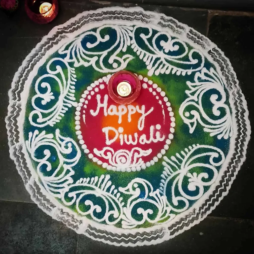 Flower Rangoli Designs for Stairs