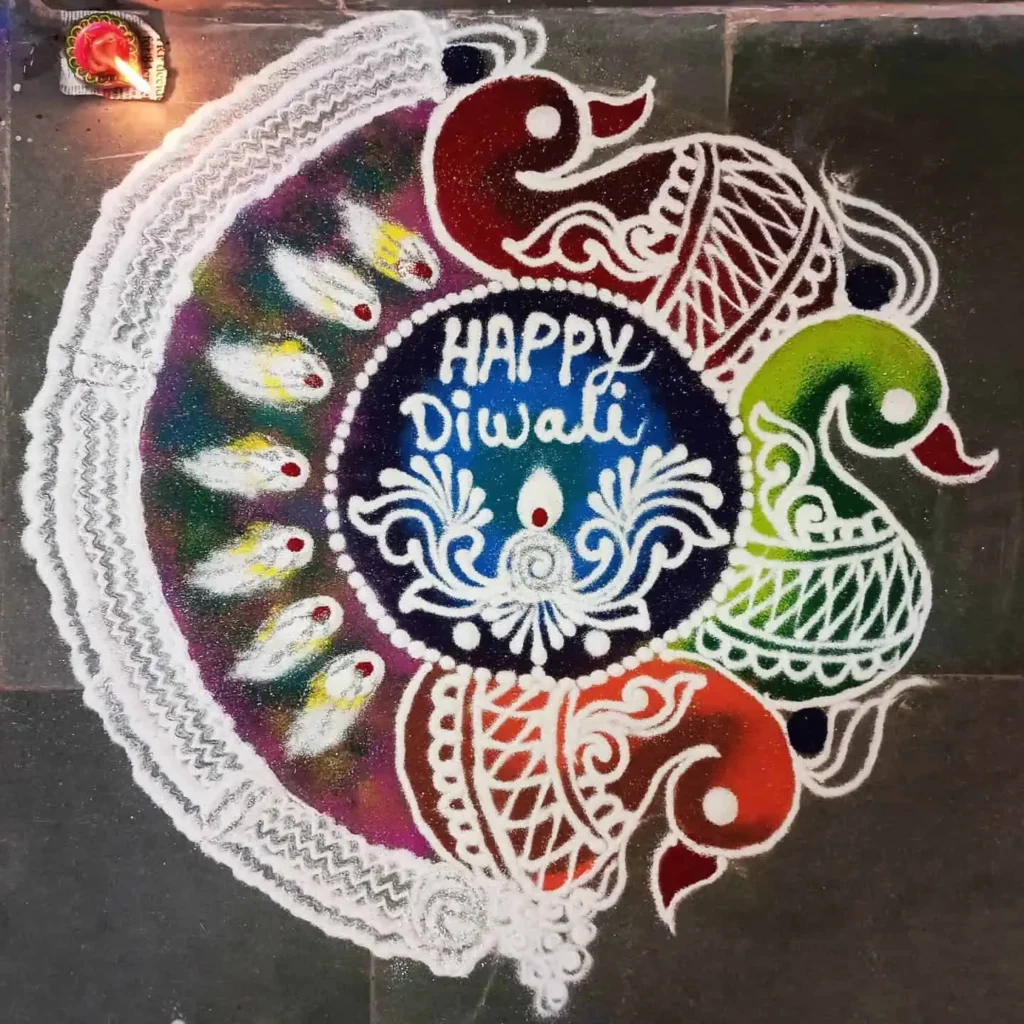 Flower Rangoli Designs for Stairs