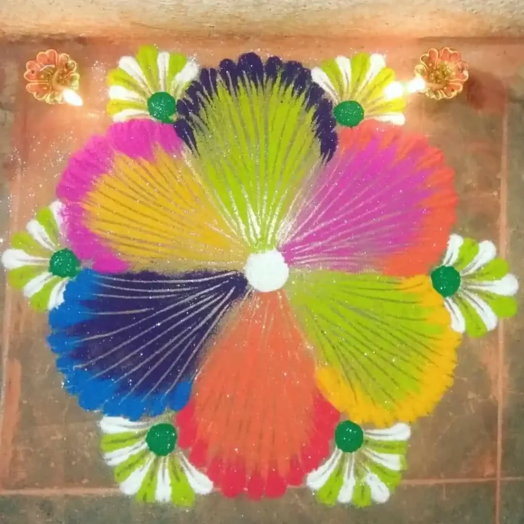 Flower Rangoli Designs for Stairs