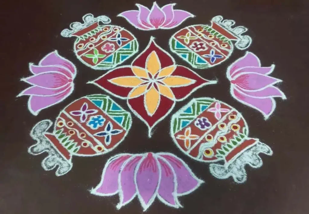 Lotus Flower Design Rangoli