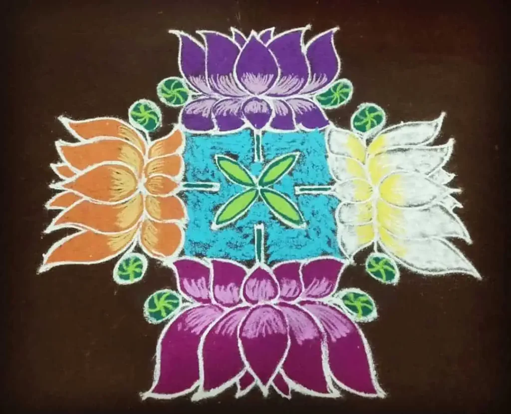 Lotus Flower Design Rangoli