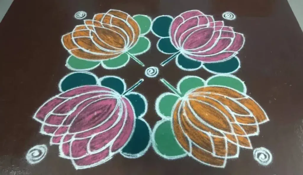 Lotus Flower Design Rangoli