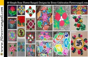 Simple Rose Flower Rangoli