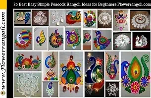 Easy Simple Peacock Rangoli