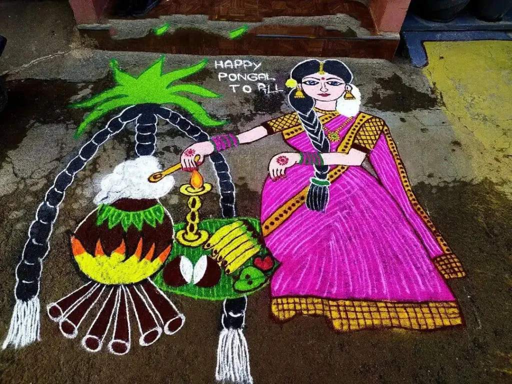 Pongal Kolam Designs Rangoli