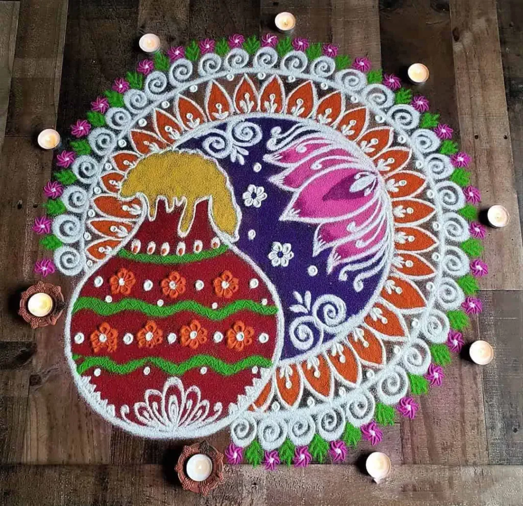 Pongal Kolam Designs Rangoli