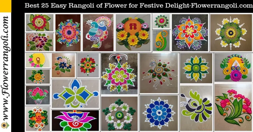 Easy Rangoli of Flower
