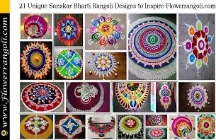 Unique Sanskar Bharti Rangoli Designs