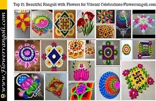 Beautiful Rangoli with Flowers