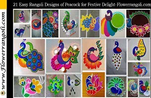 Easy Rangoli Designs of Peacock