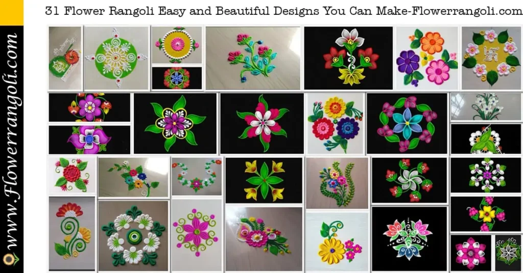 Flower Rangoli Easy and Beautiful