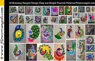 Rangoli Design Easy and Simple Peacock