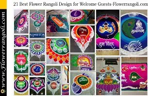 Flower Rangoli Design for Welcome